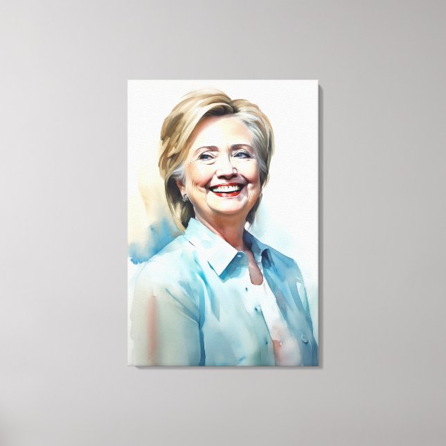 Hillary Clinton FFFA [Berömd Figurer Fine Art] Canvastryck (Framsida)