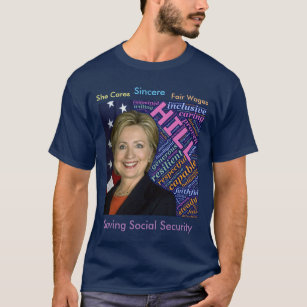 Hillary Clinton, Flagga & Caring Ord Basic T-Shirt