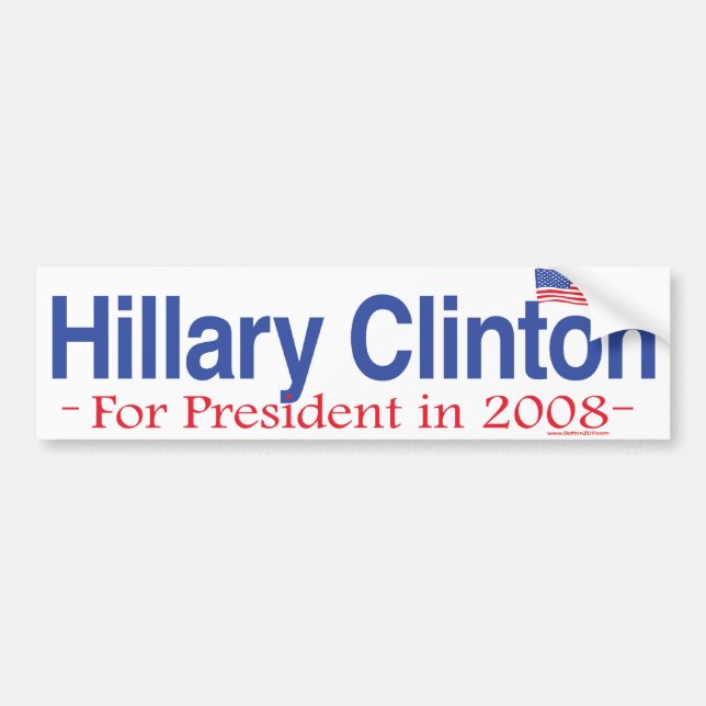 Hillary Clinton för den presidentbildekalet 2008 Bildekal (Framsidan)