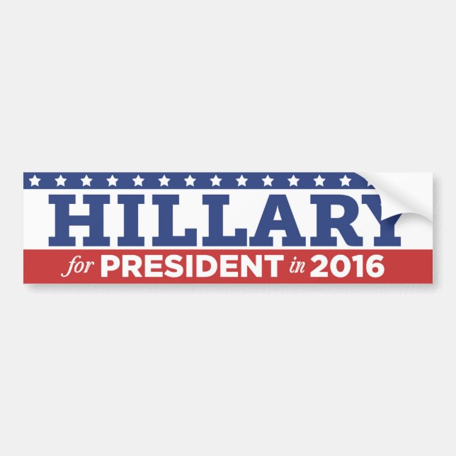 Hillary Clinton för den presidentbildekalet 2016 Bildekal (Framsidan)