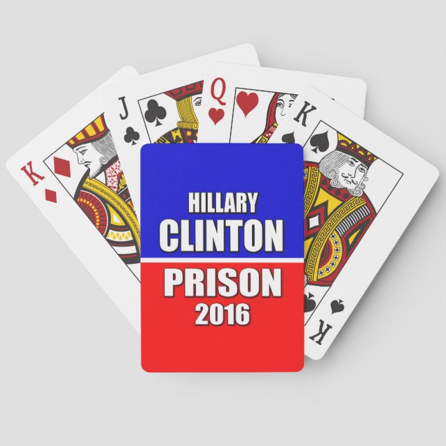 "HILLARY CLINTON FÖR FÄNGELSET 2016 ", CASINOKORT (Baksidan)