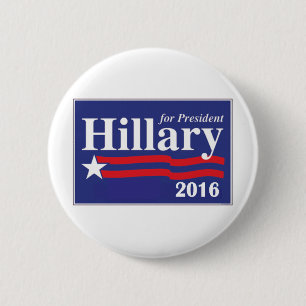 Hillary Clinton för president 2016 knäppas kläm Knapp