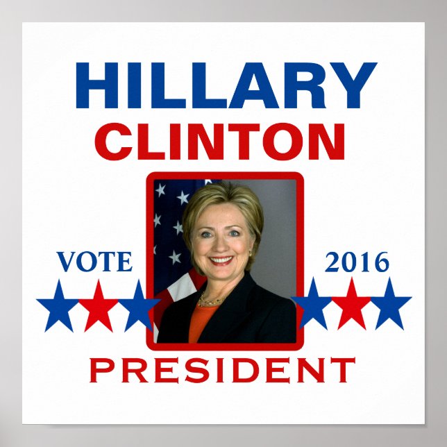Hillary Clinton för president 2016 Poster (Framsidan)