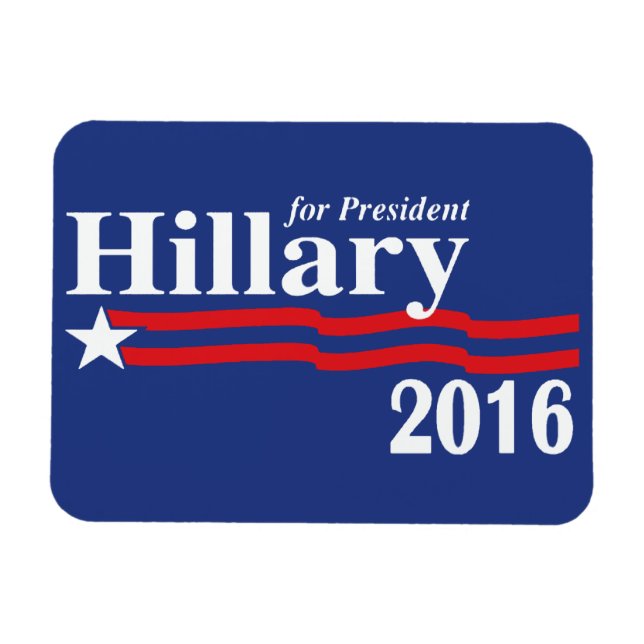 Hillary Clinton för president 2016 Premium Magnet (Horisontell)