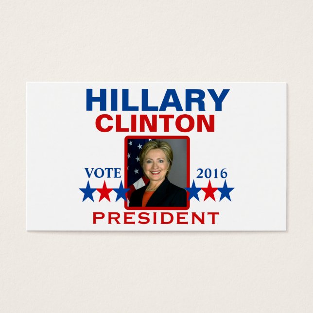 Hillary Clinton för president 2016 Visitkort (Framsidan)