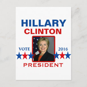 Hillary Clinton för president 2016 Vykort