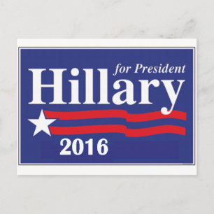 Hillary Clinton för president 2016 Vykort
