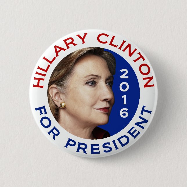 Hillary Clinton för presidenten 2016 Knapp (Framsida)