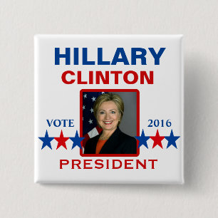 Hillary Clinton för presidenten 2016 Knapp