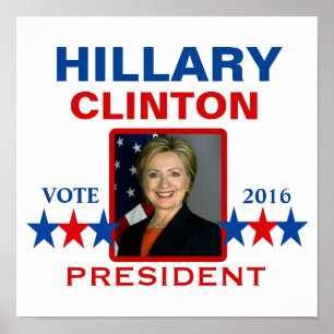 Hillary Clinton för presidenten 2016 Poster