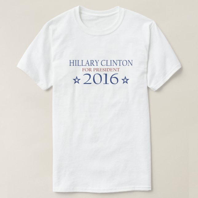 Hillary Clinton för presidenten 2016 T Shirt (Design framsida)