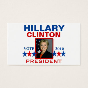 Hillary Clinton för presidenten 2016 Visitkort