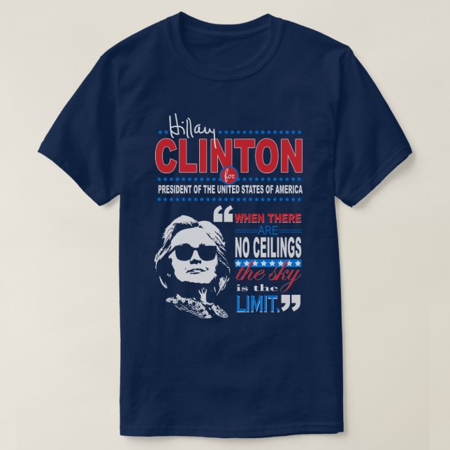 Hillary Clinton "himmel citationstecken för T-shirt (Design framsida)