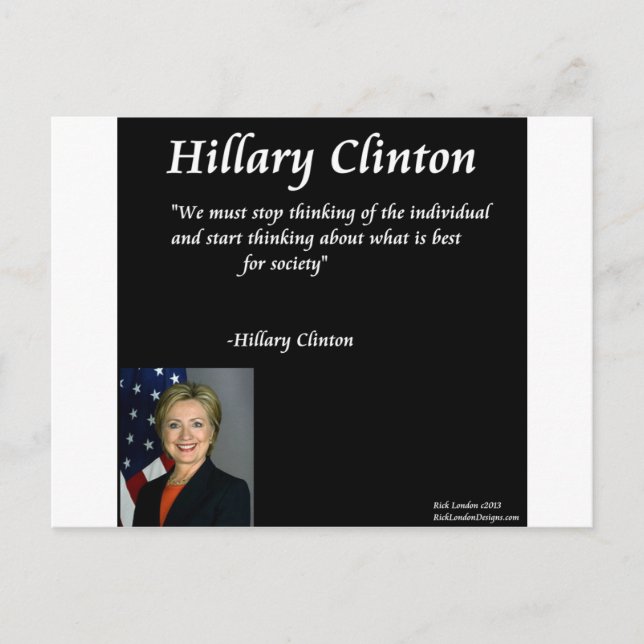 Hillary Clinton "Individer" Citat Vykort (Framsida)