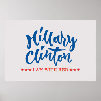Hillary Clinton - jag är med henne - Hand Letterin Poster