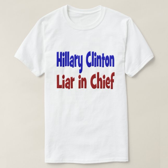 Hillary Clinton Liar i Chief Shirt, röd och blå Tröja (Design framsida)
