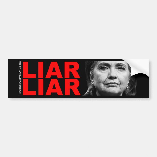 Hillary Clinton-Liar Liar Bildekal (Framsidan)