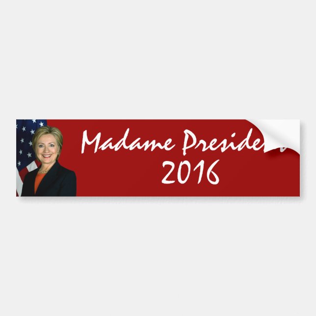 Hillary Clinton madampresident 2016 Bildekal (Framsidan)