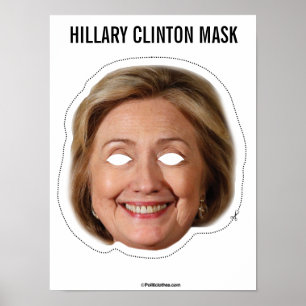 Hillary Clinton Mask Cutout Poster