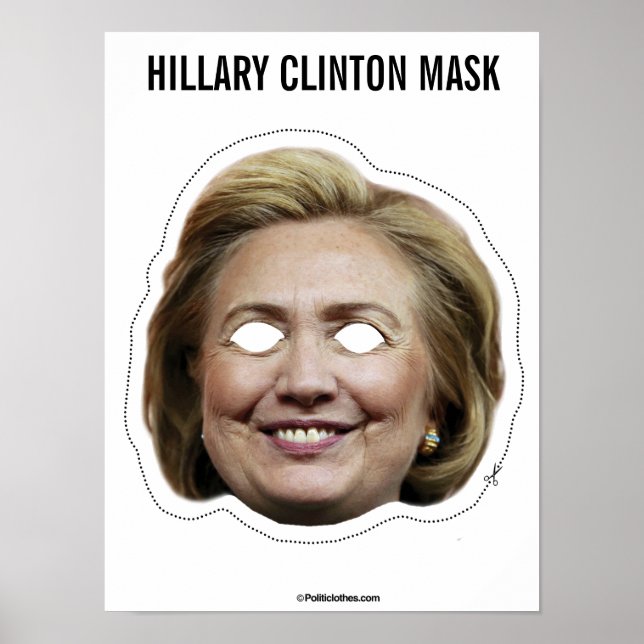 Hillary Clinton Mask Cutout Poster (Framsidan)
