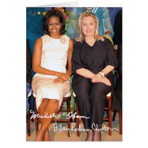 Hillary Clinton & Michele Obama Hälsningskort