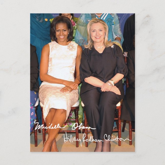 Hillary Clinton & Michele Obama Vykort (Framsida)