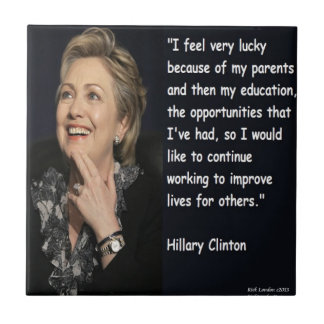 Hillary Clinton "Mina föräldrar och utbildning" Ci Kakelplatta
