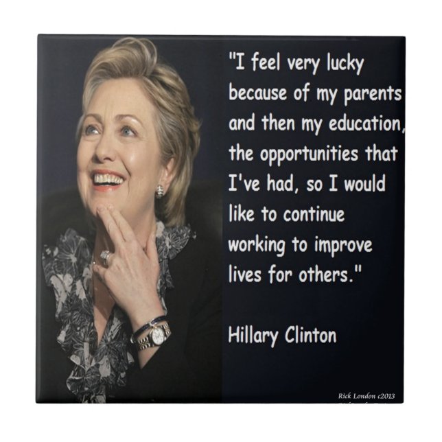 Hillary Clinton "Mina föräldrar och utbildning" Ci Kakelplatta (Framsidan)