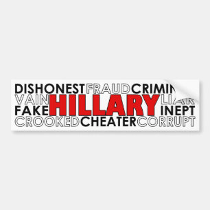 Hillary Clinton negativ dragbildekal Bildekal