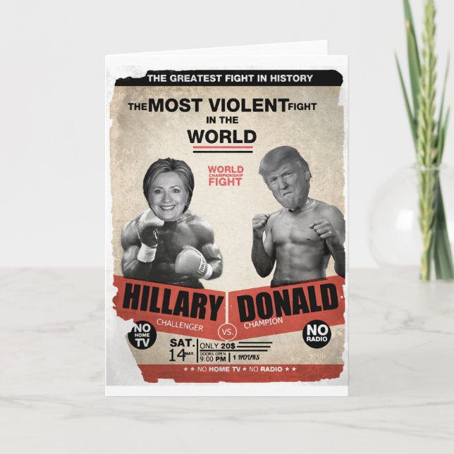Hillary Clinton och Donald Trump 2016 Kort (Framsida)