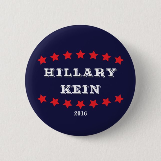 Hillary Clinton och Tim Kaine 2016 Blue Button Knapp (Framsida)