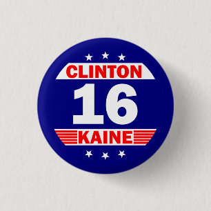 Hillary Clinton och Tim Kaine 2016 Knapp