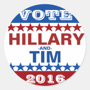 Hillary Clinton och Tim Kaine 2016 Runt Klistermärke