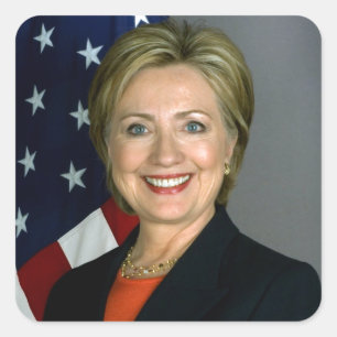 Hillary Clinton Officiell Porträtt Fyrkantigt Klistermärke