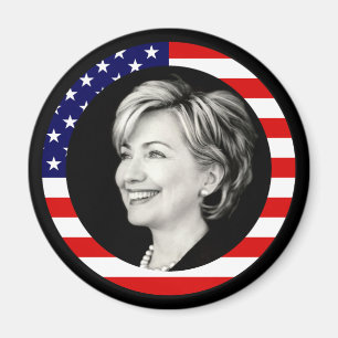 hillary clinton. oss flagga magnet