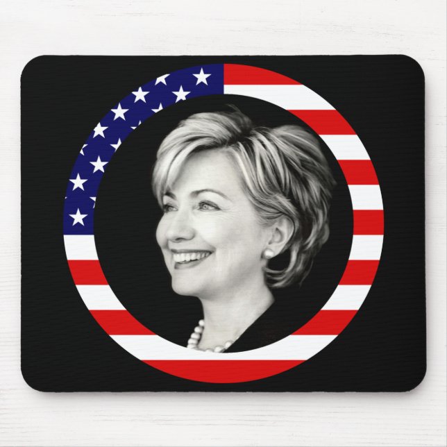 hillary clinton. oss flagga. picturesque. musmatta (Framsidan)