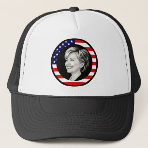 hillary clinton: oss flagga: pittoreskt: truckerkeps
