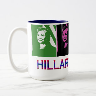 Hillary Clinton Pop Art 15 oz Two-Tone Mugg
