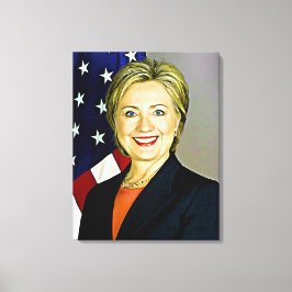 Hillary Clinton Porträtt Digital Art Canvas