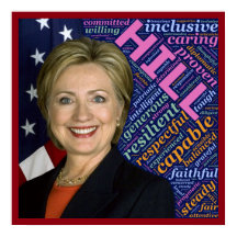 Hillary Clinton Pres, Flagga & Omsorgsfulla Ord Af