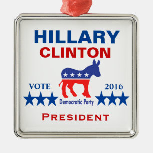 Hillary Clinton president 2016 Julgransprydnad Metall