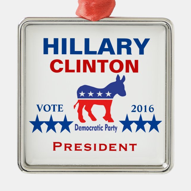 Hillary Clinton president 2016 Julgransprydnad Metall (Framsidan)