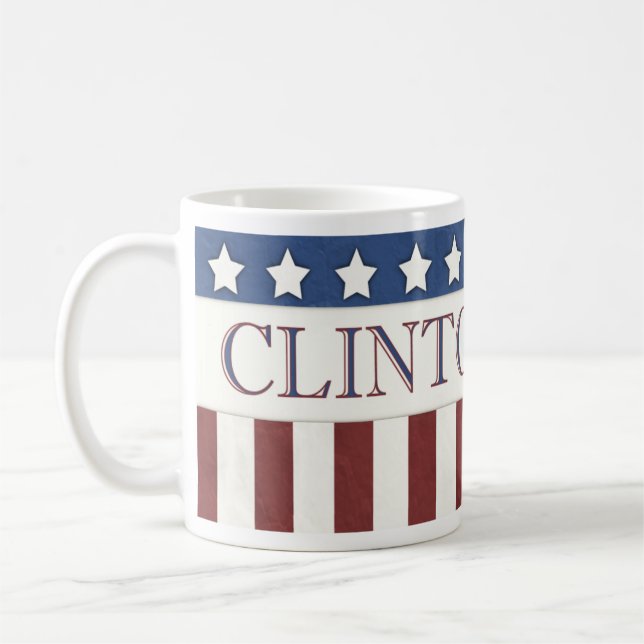 Hillary Clinton President 2016 Stars och stripes Kaffemugg (Vänster)