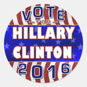 Hillary Clinton President 2016 VALDemocrat Runt Klistermärke
