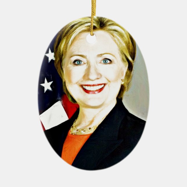 Hillary Clinton President of USA_ Julgransprydnad Keramik (Framsidan)