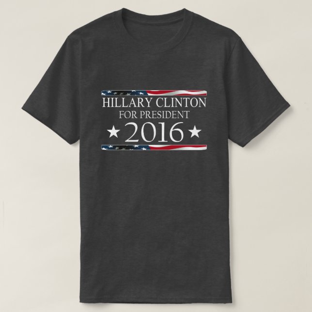 Hillary Clinton presidentamerikanska flaggan 2016 Tee (Design framsida)