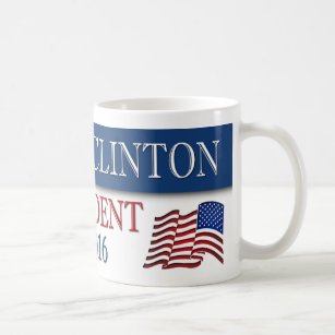 Hillary Clinton presidentUSA flagga 2016 Kaffemugg