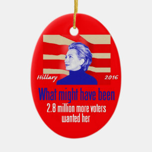 Hillary Clinton prydnad Julgransprydnad Keramik