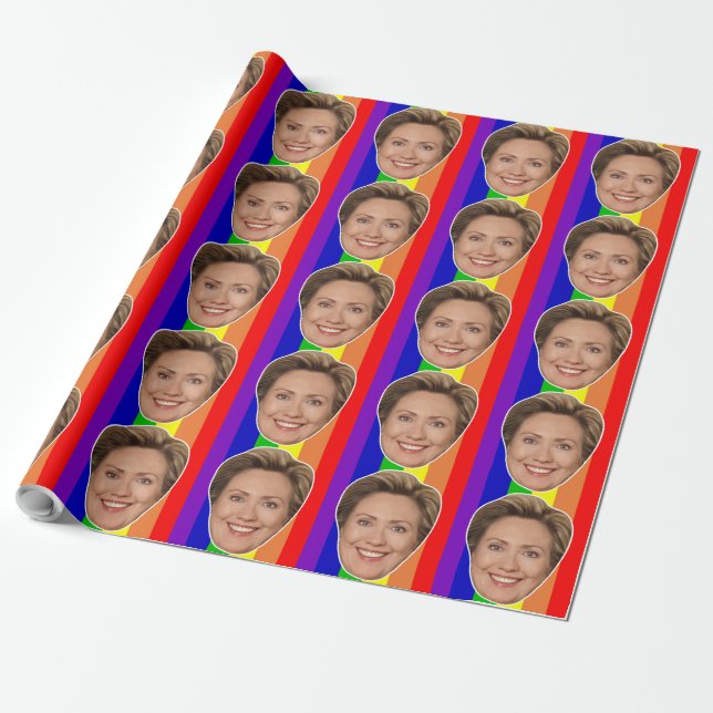 Hillary Clinton Rainbow Wrapping Papper Presentpapper (Utrullad)
