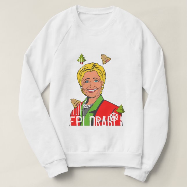 Hillary Clinton röd ful jultröja T-shirt (Design framsida)